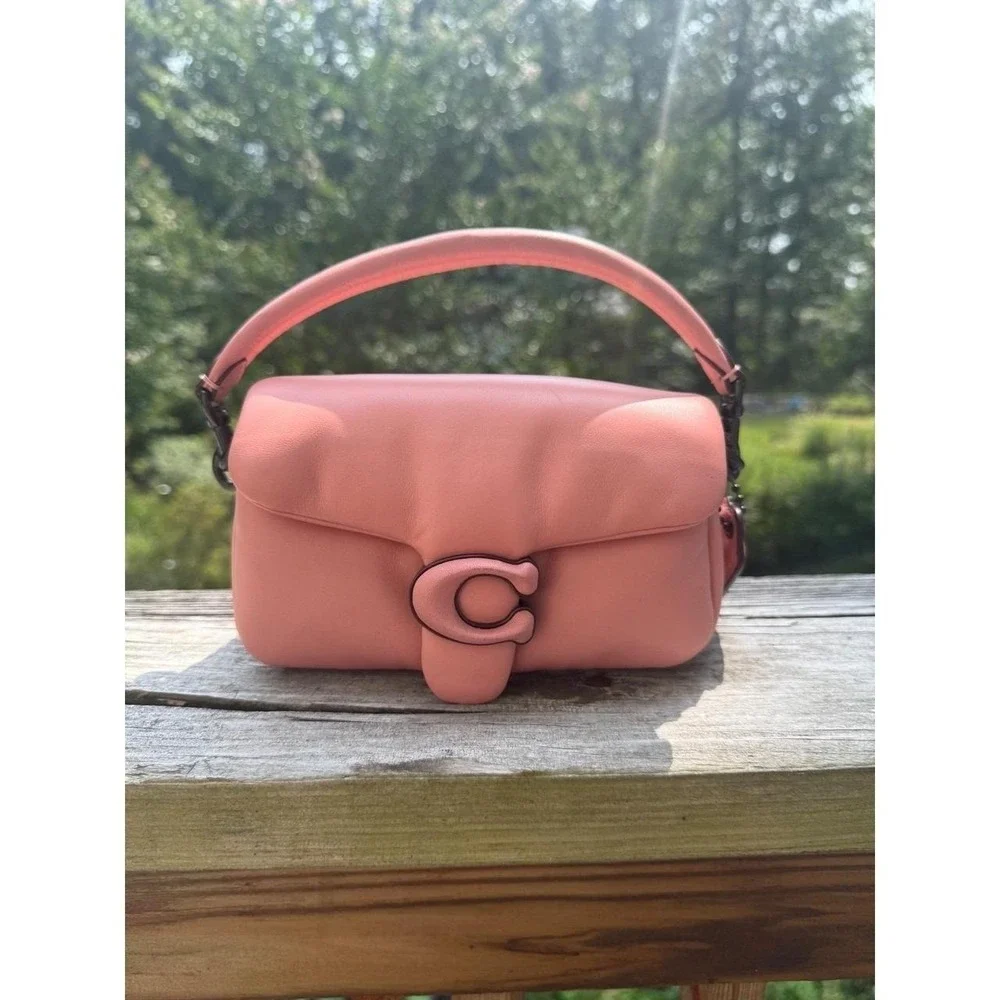 Coach Pillow Tabby Shoulder Bag 18 Pink Nappa Leather C3880 Mini Purse